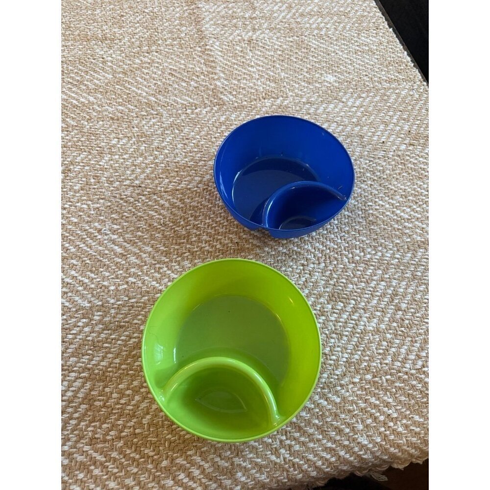 Set of 2 Divided Plastic Snack Bowls